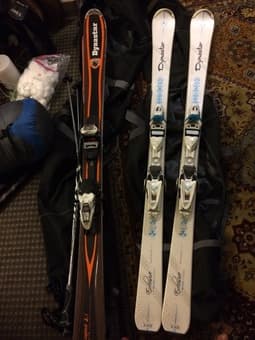 Mens Skis + Womens Skis + Ski Poles + Ski Bags, $300 1