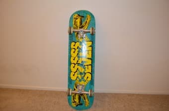 Floor Lamps, Skate Board, Wilson Tennis Racket, & Fan 2