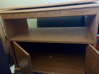 tv stand + storage, $15 1