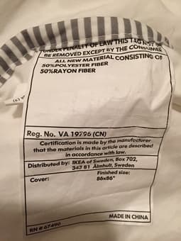 Ikea RÖDTOPPA full size comforter, Muji pillows, etc. $20 or $10 2
