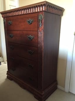 BD set (box+headboard+2 night stands+dresser+chest)$150 3