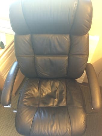 Executive black leather desk chair - $90 2