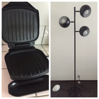2 microwaves $10 & $30, Printer $35, Portable fan $5, Rice Cooker $15 1