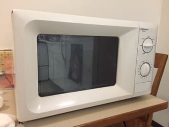 2 microwaves $10 & $30, Printer $35, Portable fan $5, Rice Cooker $15 2