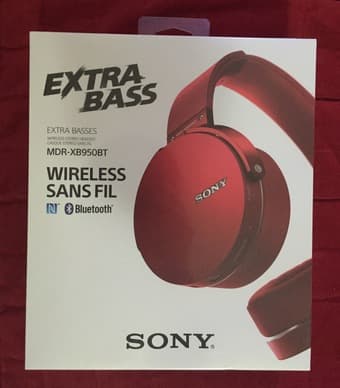 Brand New Sony Extra Bass Wireless Bluetooth Red Headphones $110 1