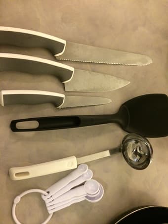 Pots and pans, knives, dishes for sale 2