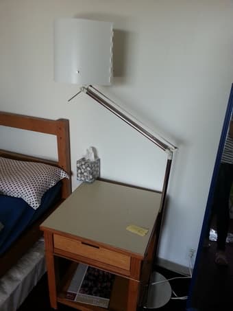 floor lamp,  coffer make, blender, pan....... 3