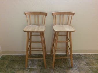 Two wooden bar stools $20 1