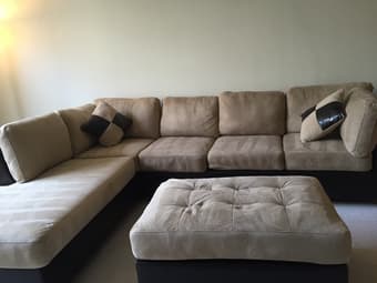 Hazelnut sectional sofa with Ottoman 2