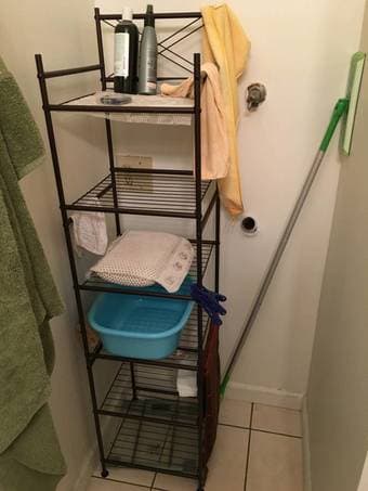 final sale: ottoman, microwave, metal shelf, dish rack 1
