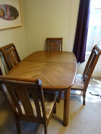 Very sturdy dining set (table +6 chairs + extension) - $150 1