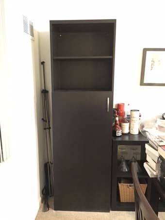 Besta bookshelves in espresso wood finish $30 each 1
