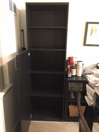 Besta bookshelves in espresso wood finish $30 each 2