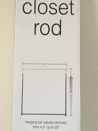 Closet extension rod @$10 2