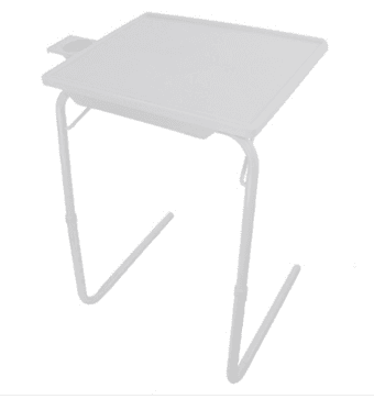White Portable TV Table Tray with Cup Holder $12 1