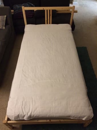 Twin mattresses + bed frames $40 each 2