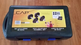 40lbs Dumbbell Set and Gold's Gym Aerobic Stepper $30 each 1