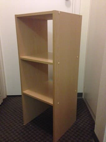3-tier shelf stacker + wall clock + 3-hole paper punch $8 1
