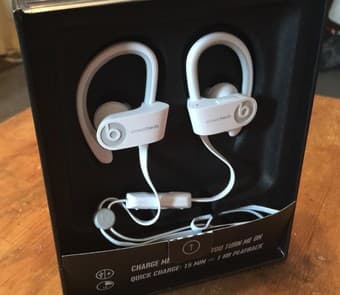 White Beats Wireless Earphones $75 (Powerbeats) 1