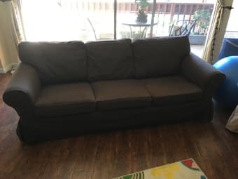 IKEA EKTORP sofa - 3 seats dark brown - $100 1