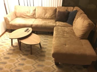 Microfiber sectional couch ($300) 1