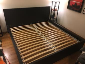 Black King-size bed frame (MALM) ($100) 1