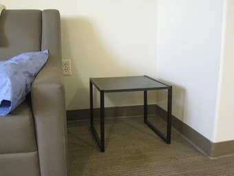 Medium Black Accent Table, 15" Tall by 17" Square Profile 1
