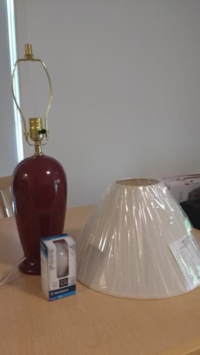Brand new maroon table lamp $30 1
