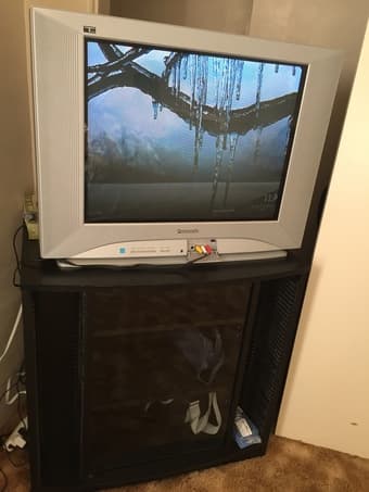 Chromecast + Panasonic 27 inch TV + HDMI convertor +TV stand 1