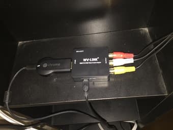 Chromecast + Panasonic 27 inch TV + HDMI convertor +TV stand 2