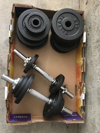 Adjustable Dumbbells  105 lbs, $50 1