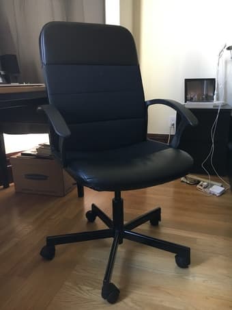 IKEA office chair ($20) and lamp ($7) 1