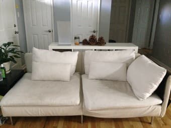 White IKEA couch for $100 1