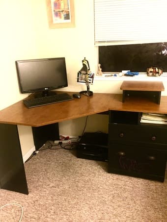 Convenient Corner Office Desk w. File Drawer - $65 OBO 1