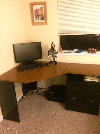 Convenient Corner Office Desk w. File Drawer - $65 OBO 2