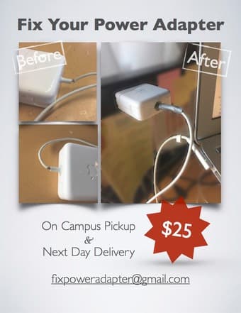 Fix your power adapter -- on campus pickup and delivery 1