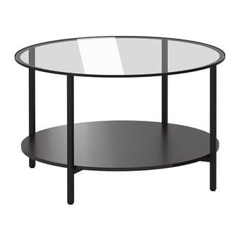IKEA VITTSJÖ Coffee table, black-brown, glass $45 1