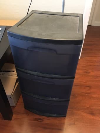 Three-drawer plastic storage bin - $10 1