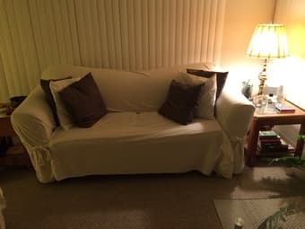Sofas, white, 2&3 seats, $90both 2