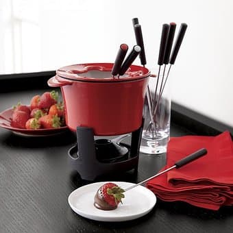 Cast Iron Fondue Set Crate & Barrel 1
