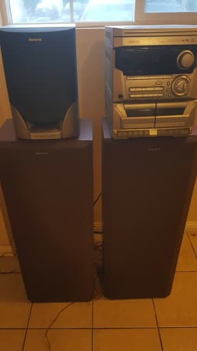 Sony Speaker System + Aiwa Speaker System and CD Stereo Cassette 1