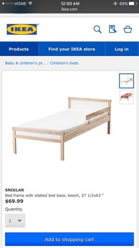[Almost New] IKEA kids' Bed & Crib including mattress & bumper 1