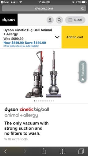 DYSON Cinetic Big Ball Animal & Allergy Vacuum (5 month old) 1