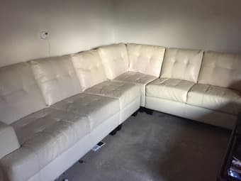 White Leather Sofa - $ 50 OBO 1