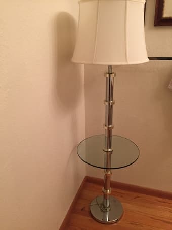 Modern Lamp - Brass and Metal - with glass pedestal 1