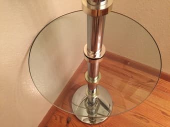 Modern Lamp - Brass and Metal - with glass pedestal 3