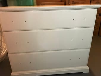 White Ikea Birkeland dresser 3 drawer 2