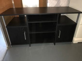 Black/Dark Brown Mainstays TV stand 2
