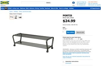 Ikea PORTIS shoe rack, black 2