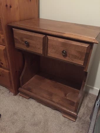 Wooden Desk and Night Stand - $10/each Obo 3